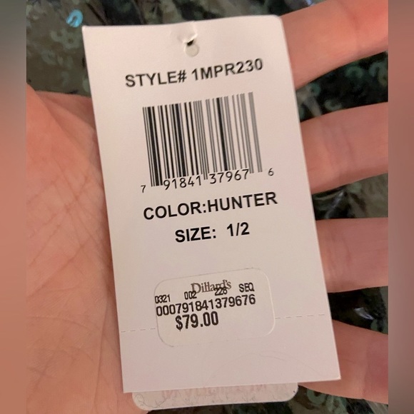 B Darlin Dark Green Sparkly Mini Dress - Picture 4 of 4